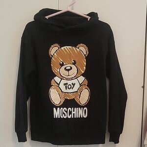 Moschino Black Hoodie with Brown Bear Design